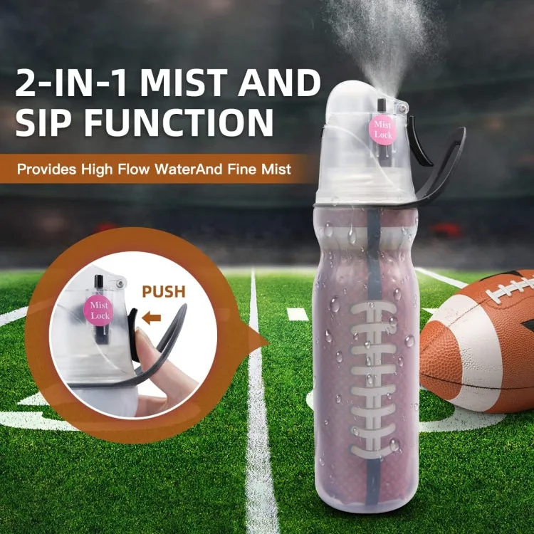 590ml Summer Outdoor Sports Training Spray Cooling Water Cup, Color: Football 3-layers