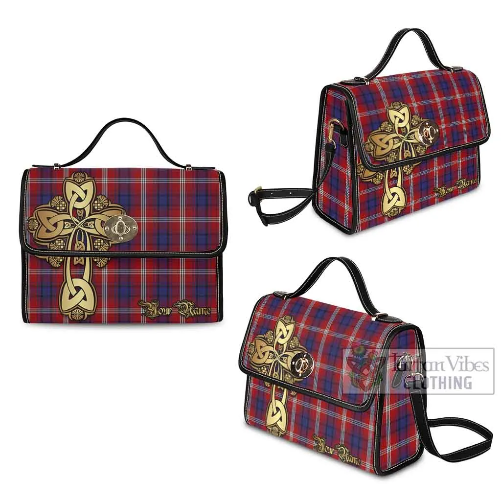 Ainslie Tartan Waterproof Canvas Bag Golden Thistle Celtic Cross Style