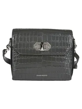 Alexander McQueen Croc Effect Crossbody Bag