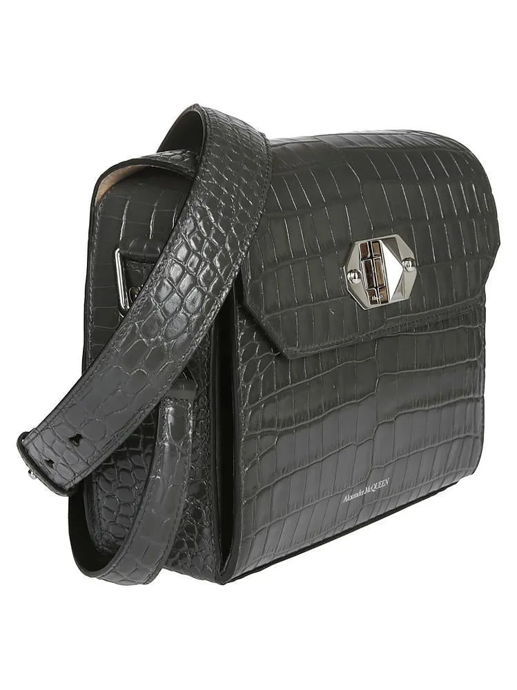 Alexander McQueen Croc Effect Crossbody Bag