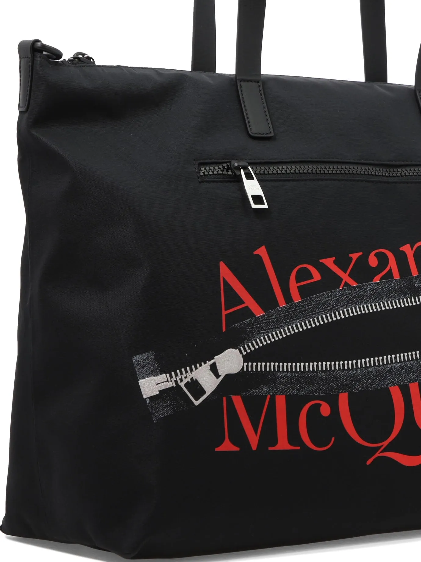 Alexander McQueen Logo Printed Zipped Tote Bag