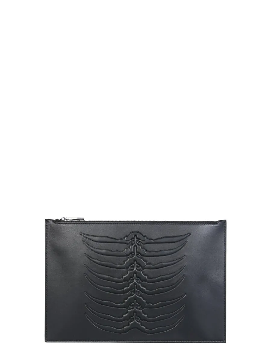 Alexander McQueen Rib Embossed Clutch Bag