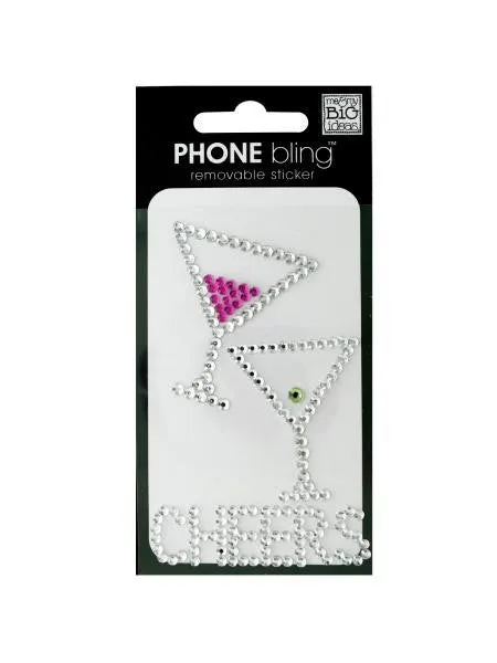 &#039;Cheers&#039; Phone Bling Removable Stickers (Available in a pack of 24)