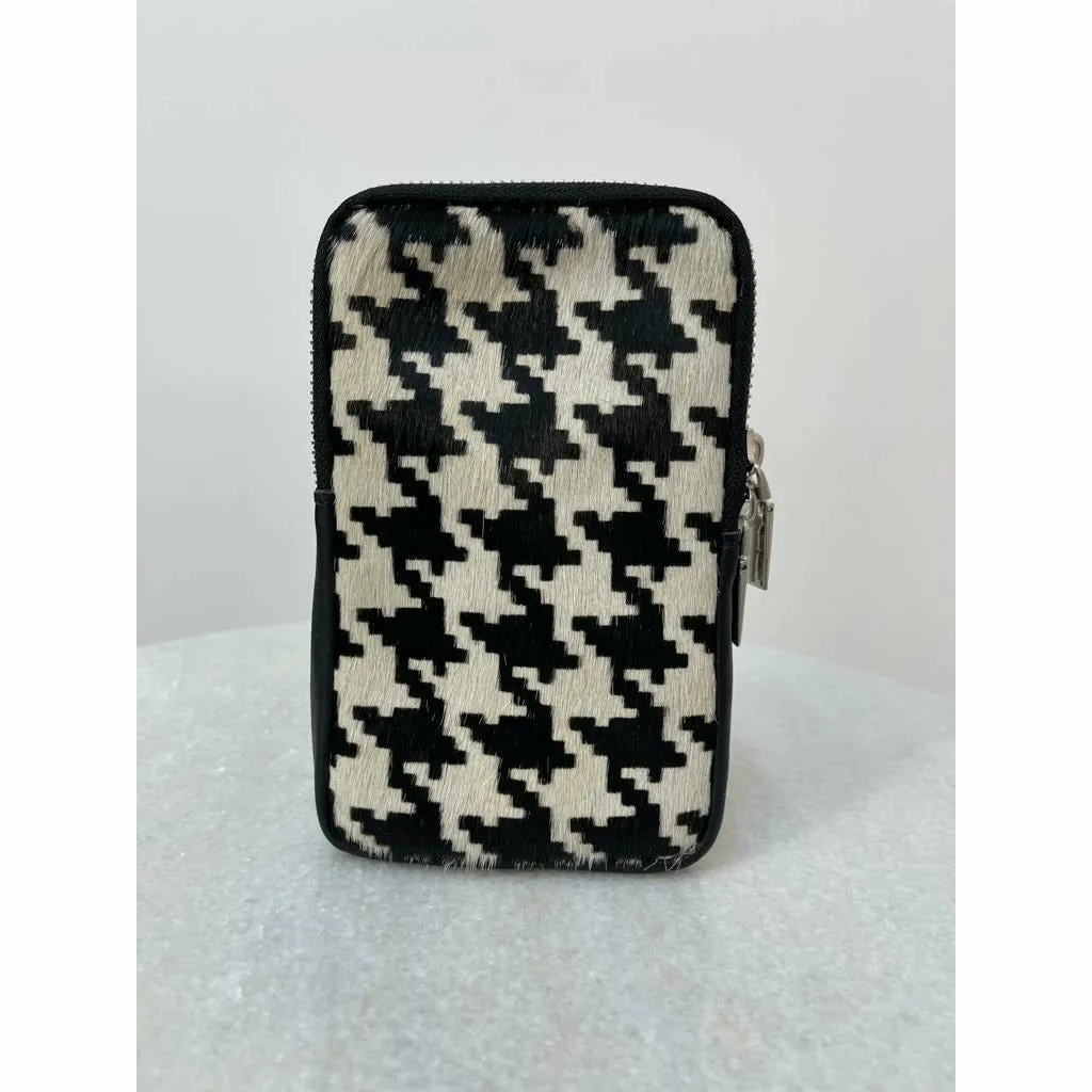 Animal Phone Case Bag in Hounds-Tooth