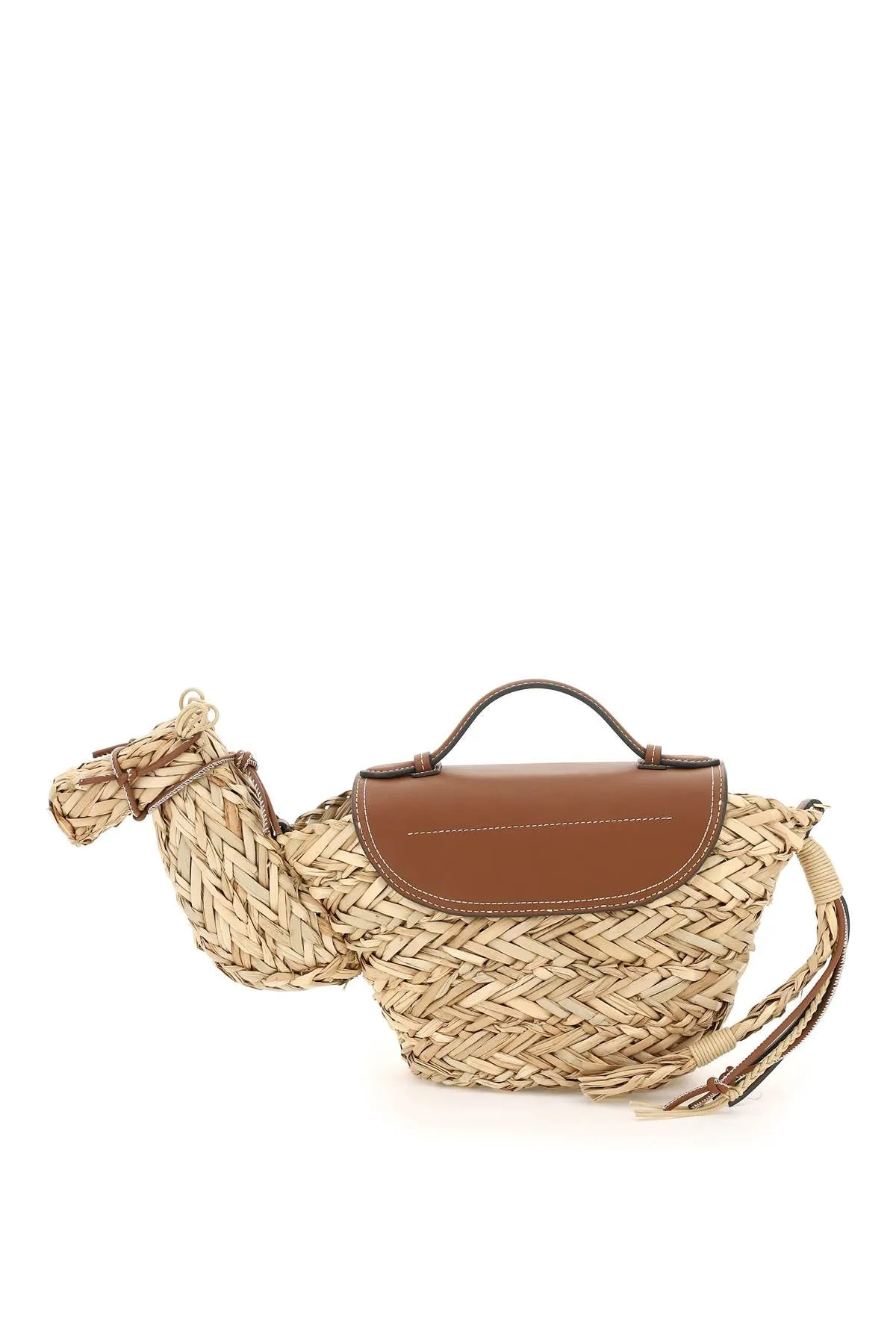 Anya Hindmarch Camel-Shape Basket Shoulder Bag