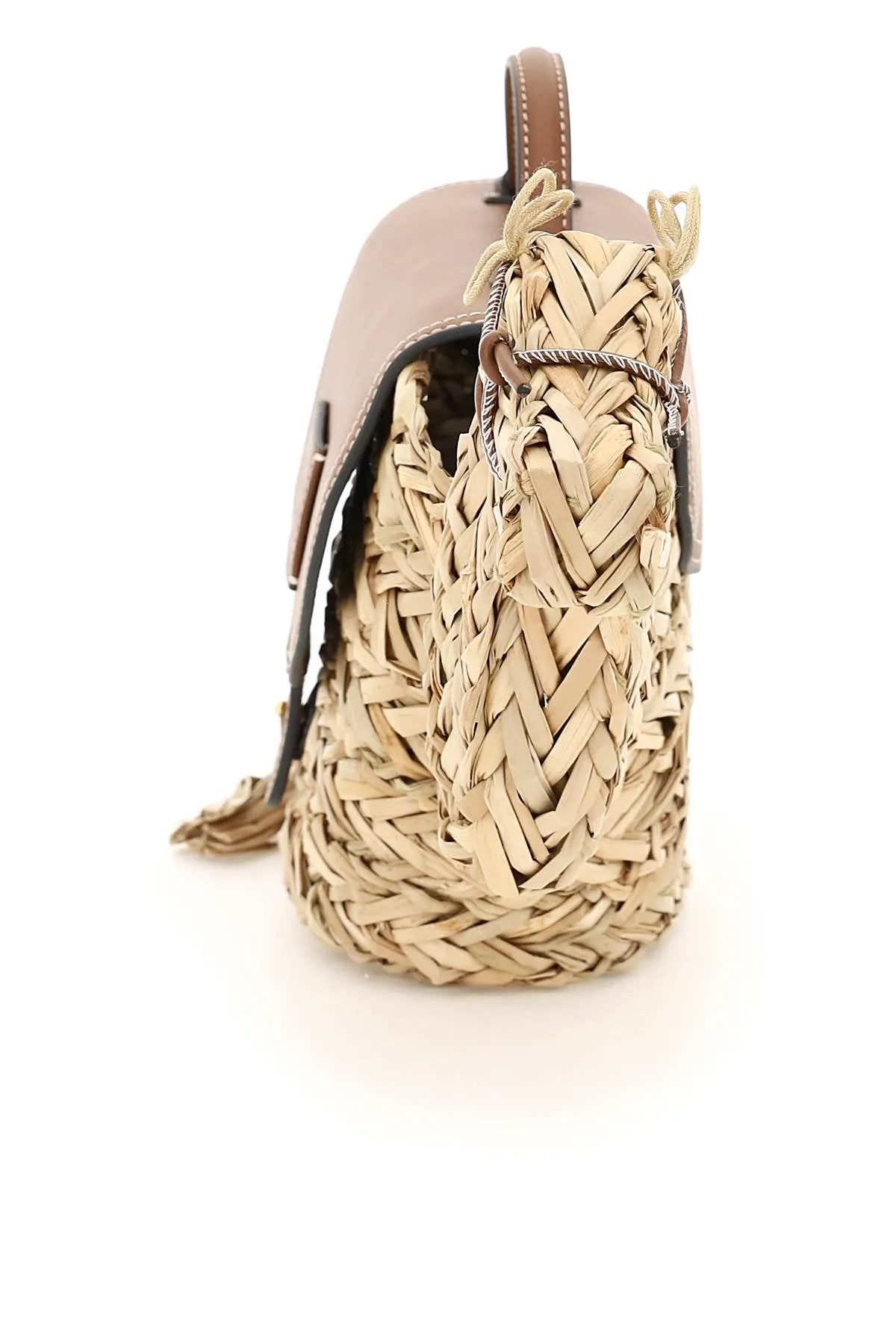 Anya Hindmarch Camel-Shape Basket Shoulder Bag