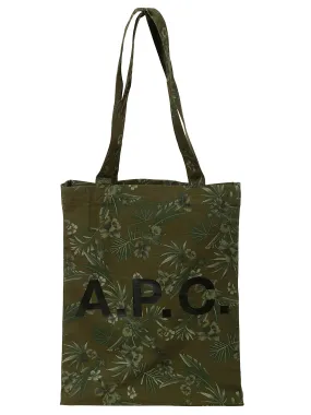 A.P.C. Logo Printed Camouflage Pattern Tote Bag