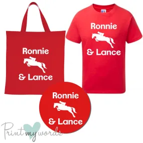 'Bexley' Children's Personalised Matching Equestrian Set - Jumping Design