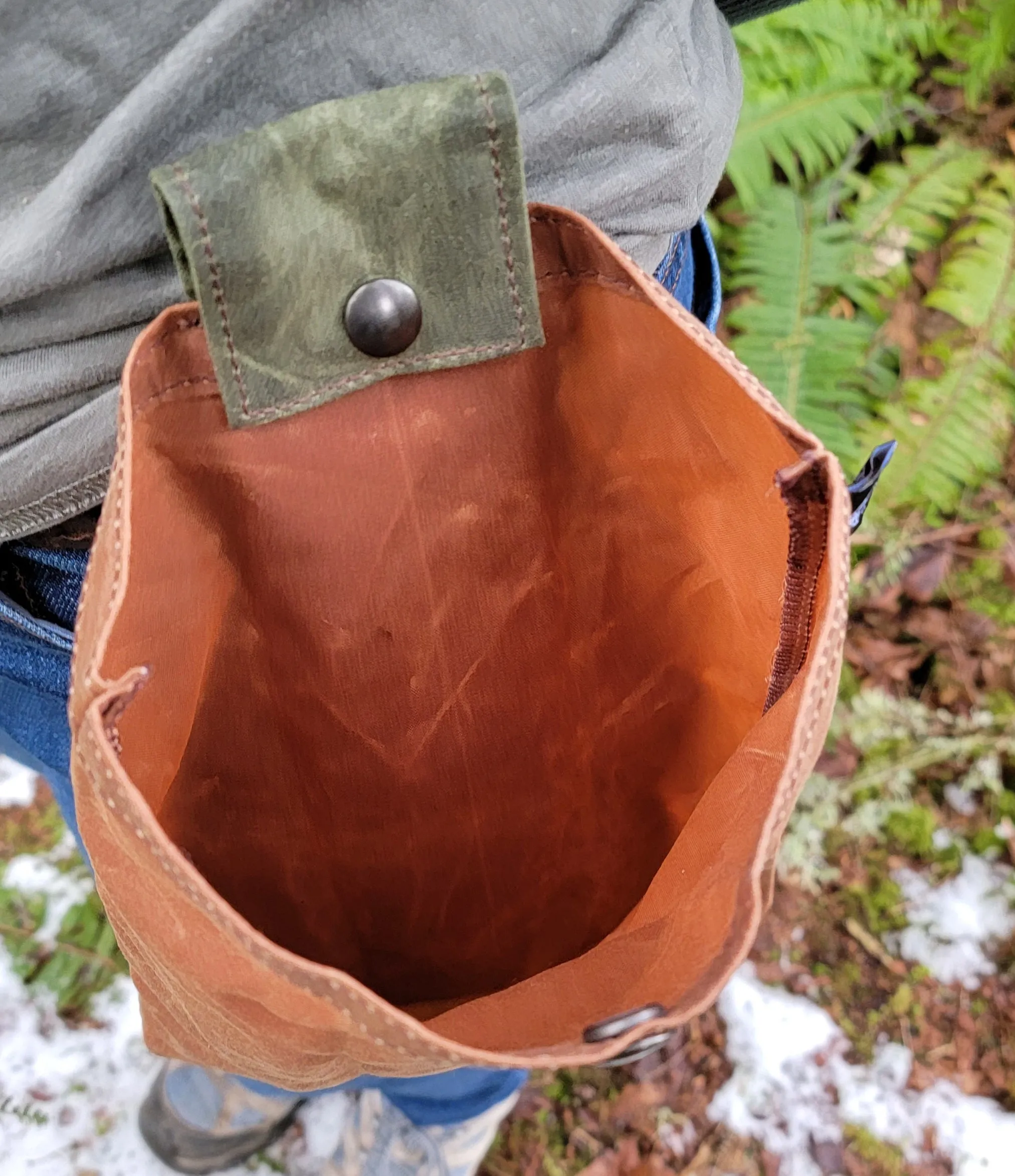 Bigger Waxed Canvas Foraging Pouch , Hip Bag * New*