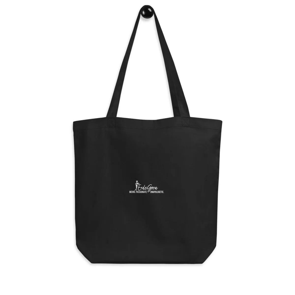 Black Eco Tote Bag Pop Pug Hugs