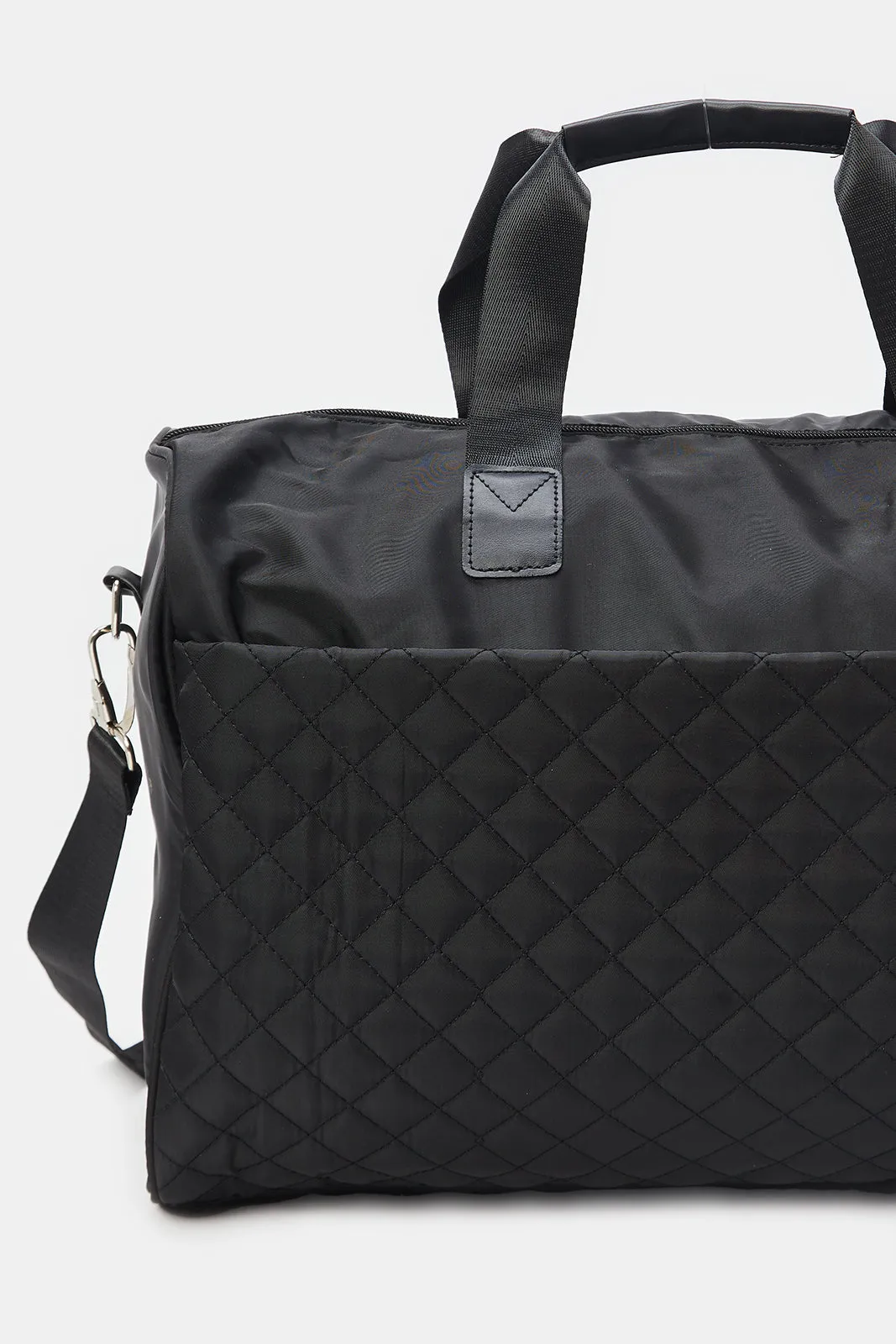 Black Textured Duffle Bag