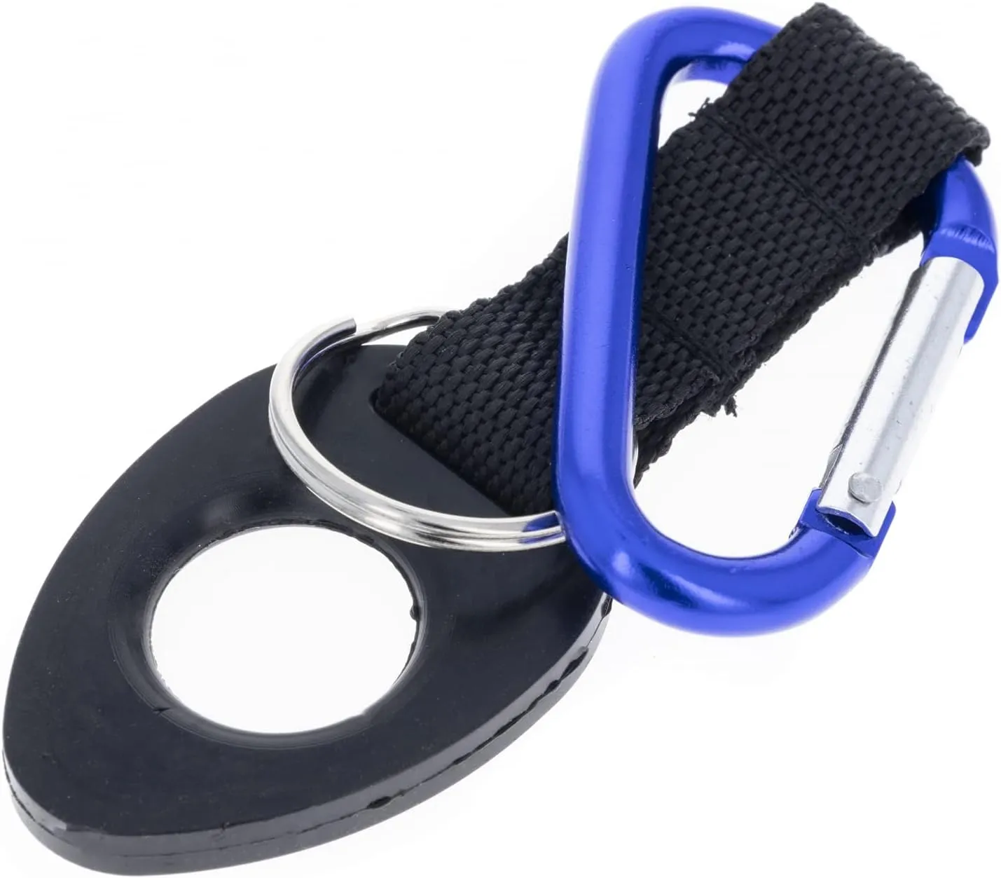 Blue Aluminum Carabiners With 6mm Thick Water Bottle Holder Attachment