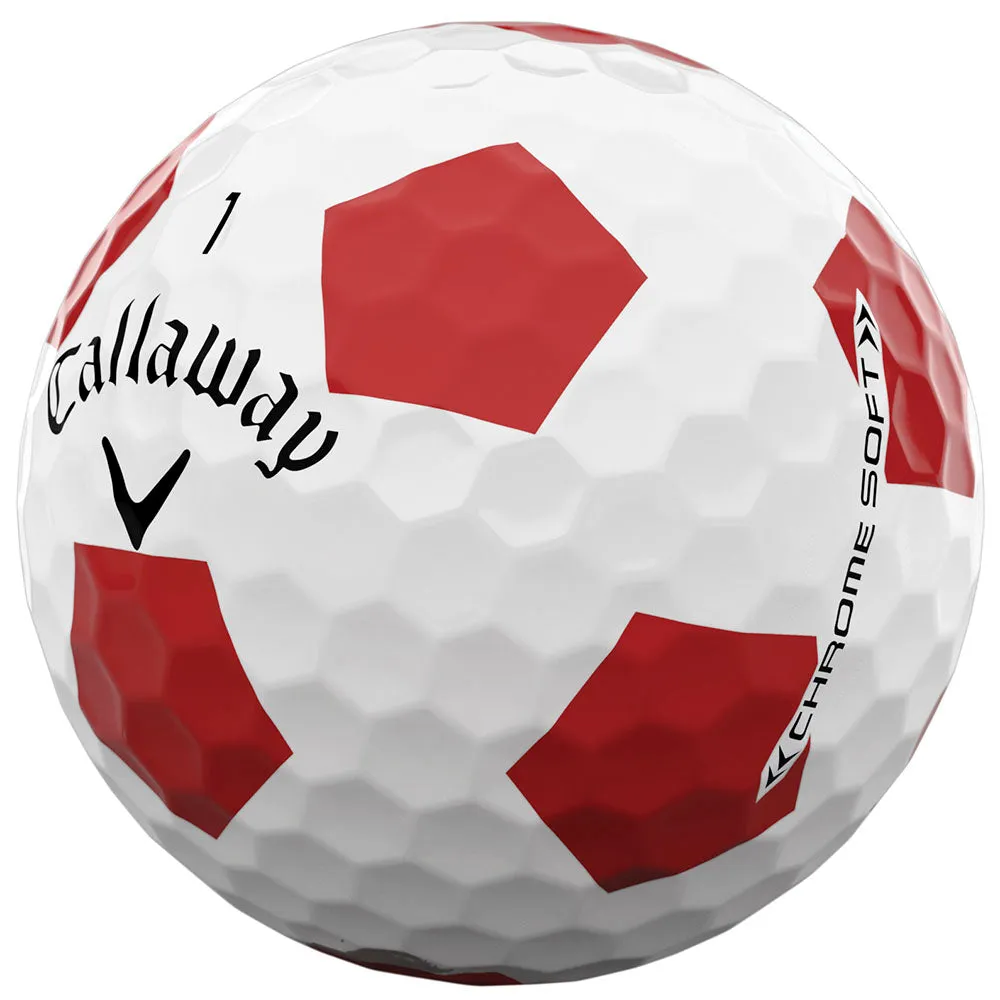 Callaway Chrome Soft Truvis Golf Balls - Red - 12 Pack