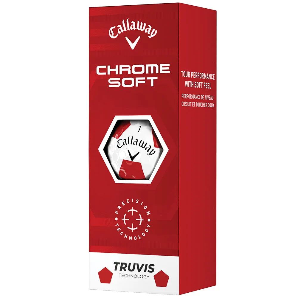 Callaway Chrome Soft Truvis Golf Balls - Red - 12 Pack