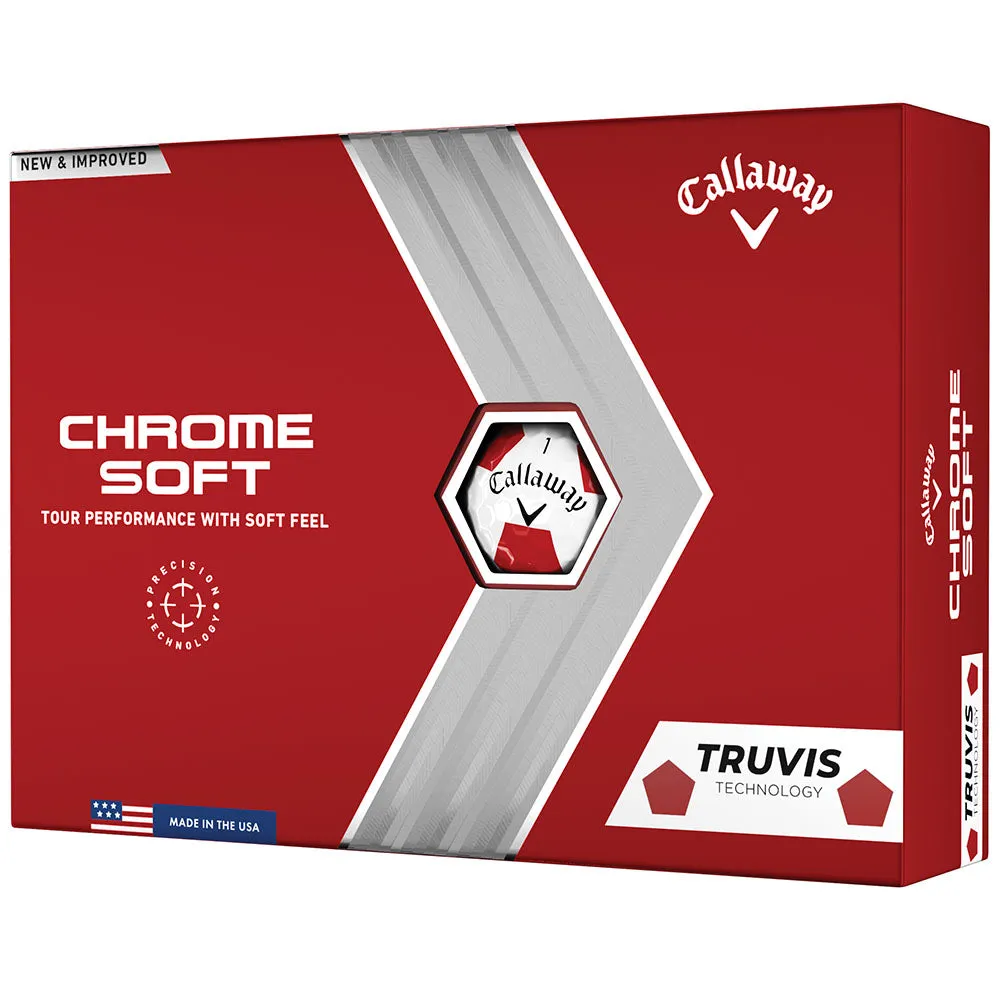 Callaway Chrome Soft Truvis Golf Balls - Red - 12 Pack