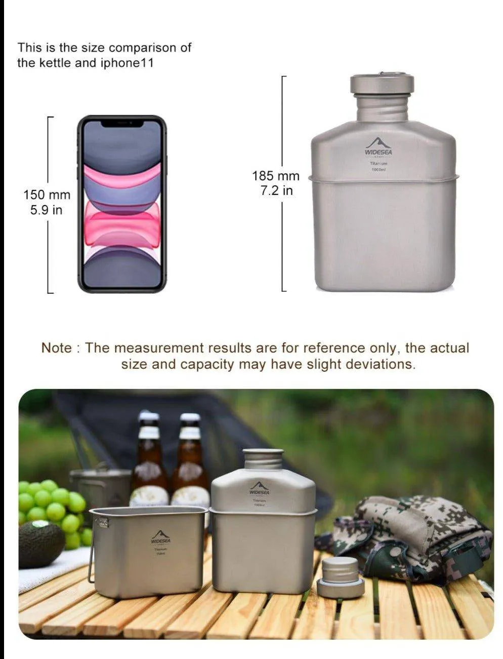 Camping Titanium Dinner Lunch Box Set Outdoor Bottle Cookware Cup Travel Tableware Bowler Tourist Kitchen Pot Equipment