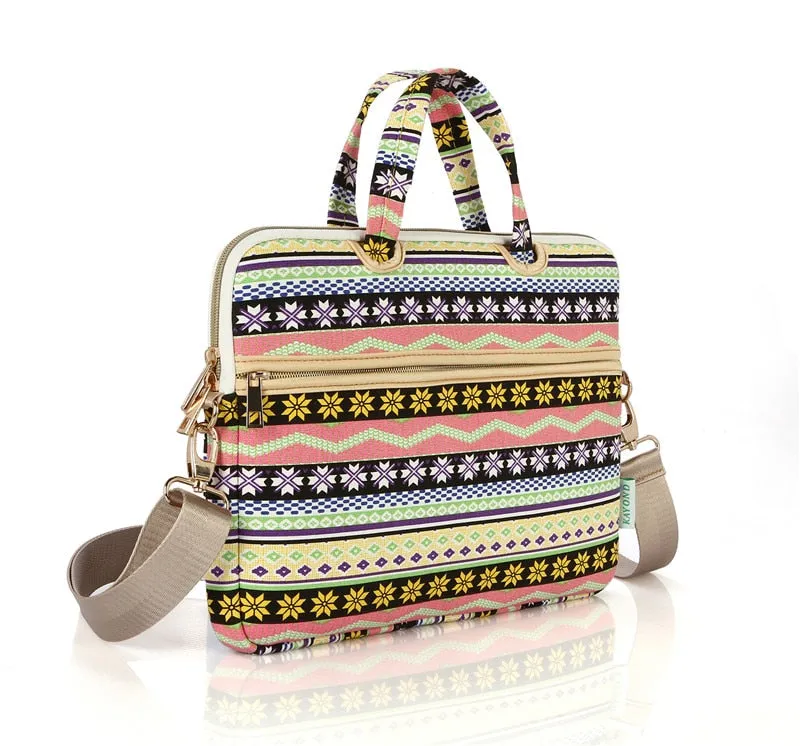 Canvas Laptop Shoulder Bag Messenger Bag for Women