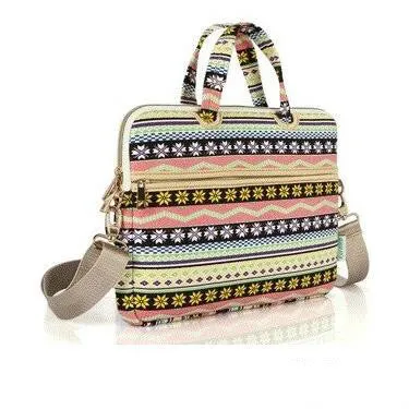 Canvas Laptop Shoulder Bag Messenger Bag for Women