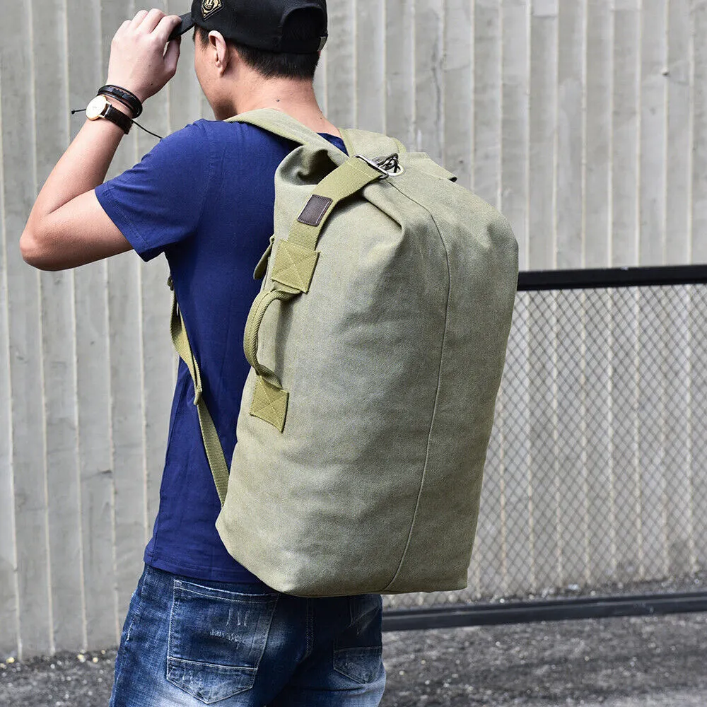 Canvas Rucksack Hiking Travel Duffle Bag