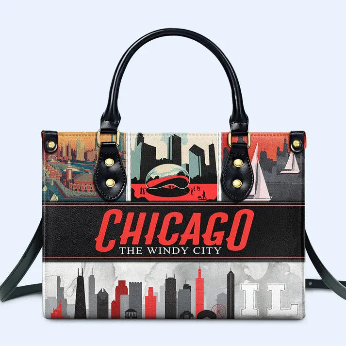 Chicago Windy City Custom Leather Tote - CHRISTIANARTBAG Metropolitan Elegance - CABLTHB20310324.