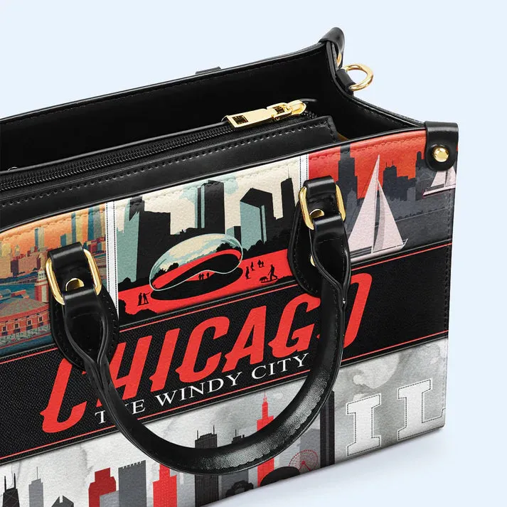 Chicago Windy City Custom Leather Tote - CHRISTIANARTBAG Metropolitan Elegance - CABLTHB20310324.