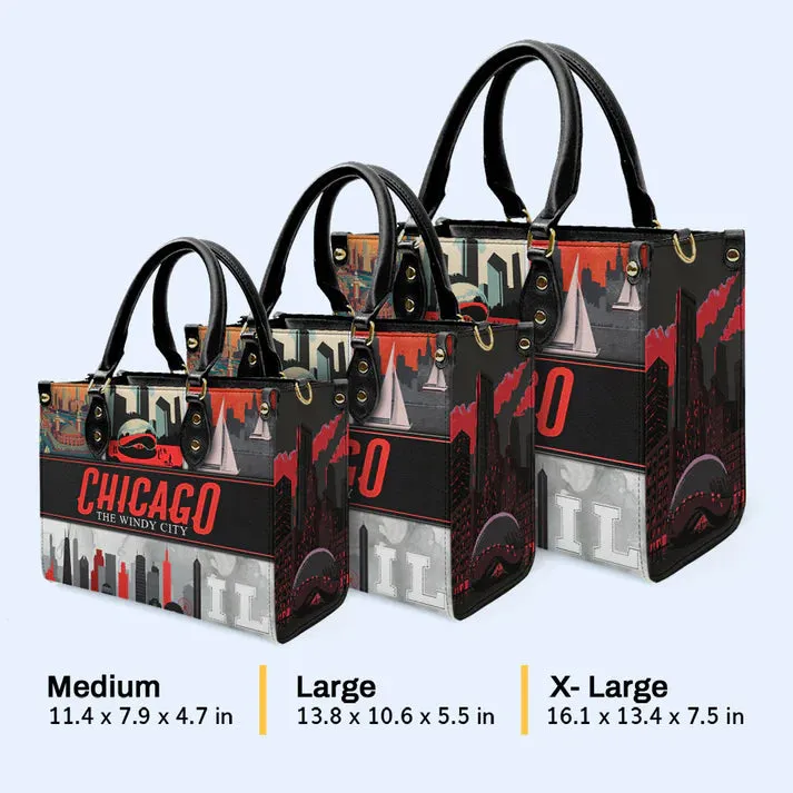 Chicago Windy City Custom Leather Tote - CHRISTIANARTBAG Metropolitan Elegance - CABLTHB20310324.