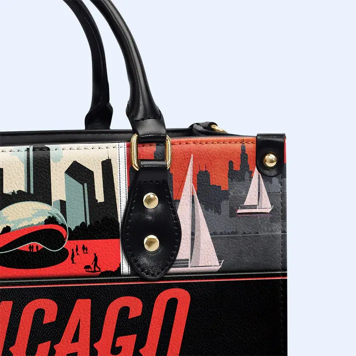 Chicago Windy City Custom Leather Tote - CHRISTIANARTBAG Metropolitan Elegance - CABLTHB20310324.