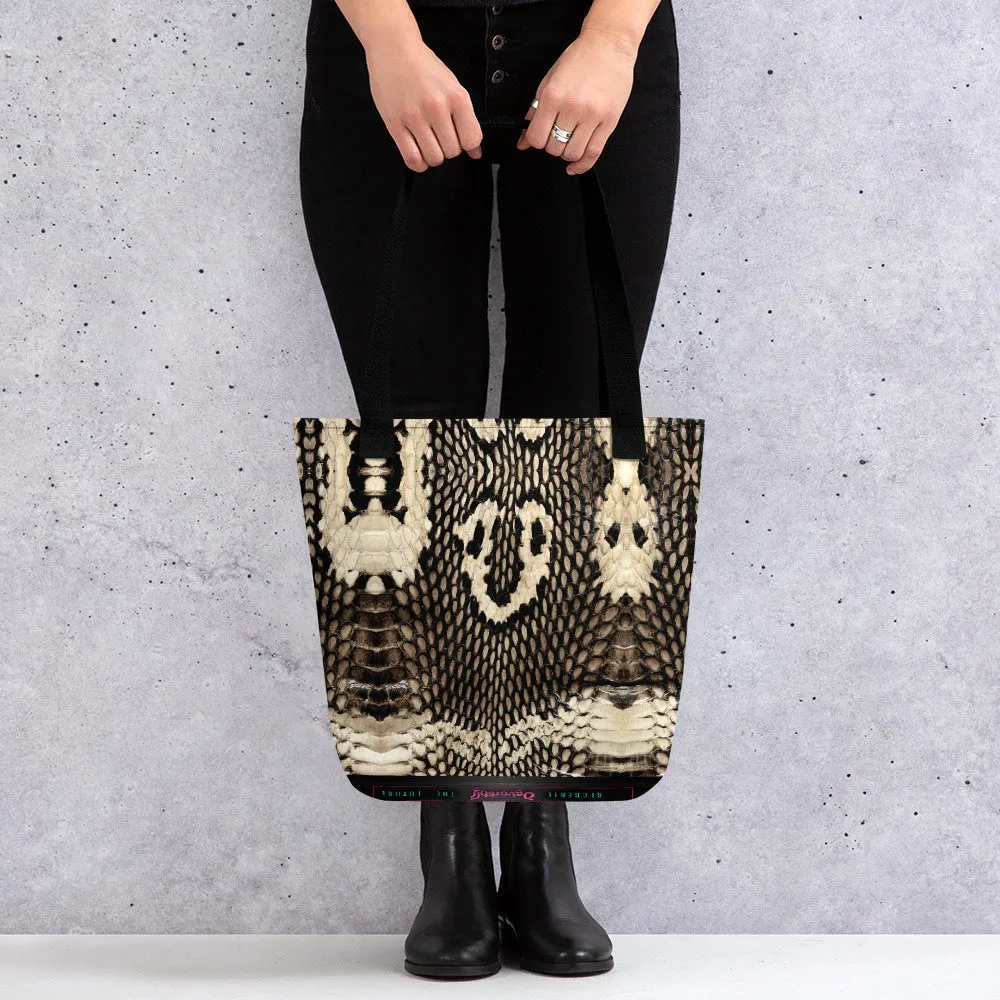 Cobra Print Tote Bag Canvas Handbag Snake Print Bag Cobra Skin Tote Bag in 3 Sizes | 11223