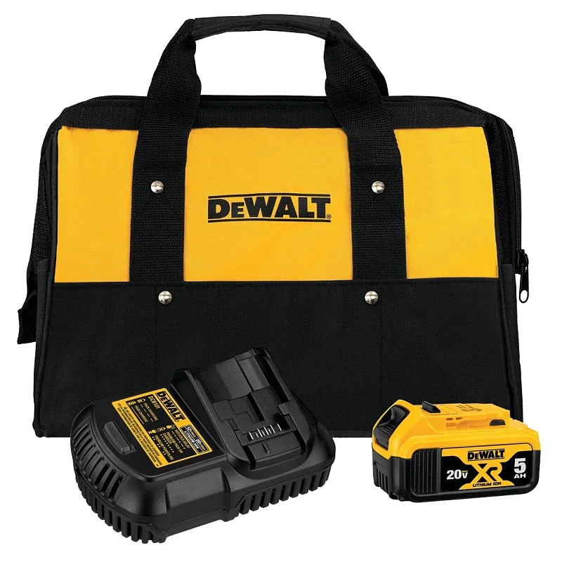 DeWALT MAX DCB205CK Battery Charger Kit with Bag, 20 V Input, 12 to 20 V Output, 5 Ah, 1.5 hr Charge :EA: QUANTITY: 1