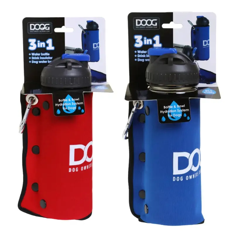 DOOG 3-in-1 Dog Water Bottle & Bowl