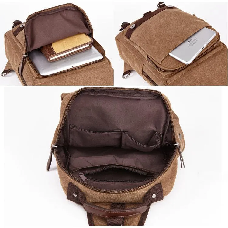 Exquisite Outdoor Canvas Crossbody Bag Travel Shoulder Bag- Wine