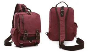 Exquisite Outdoor Canvas Crossbody Bag Travel Shoulder Bag- Wine