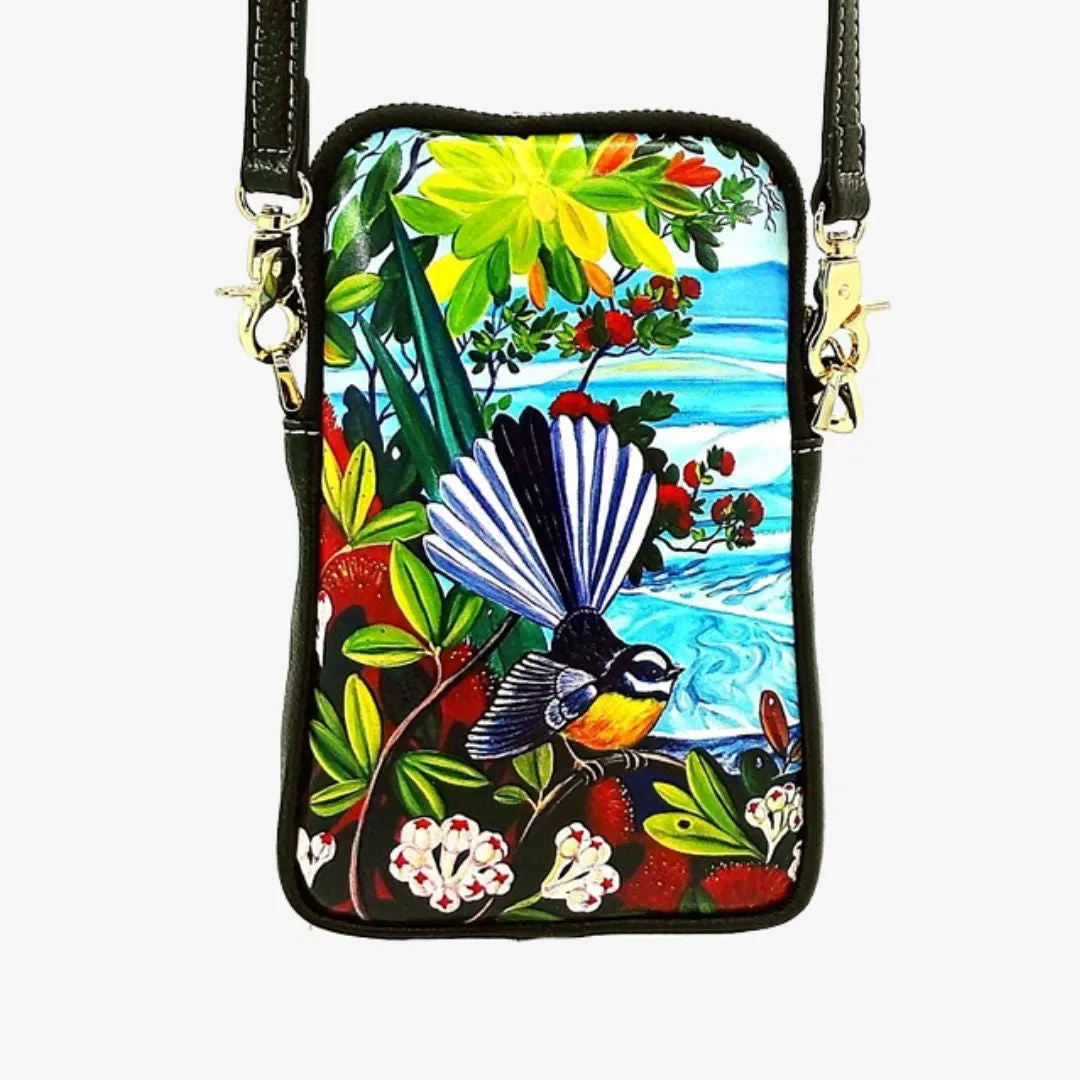 Fantail & Rangitoto Cell Phone Bag