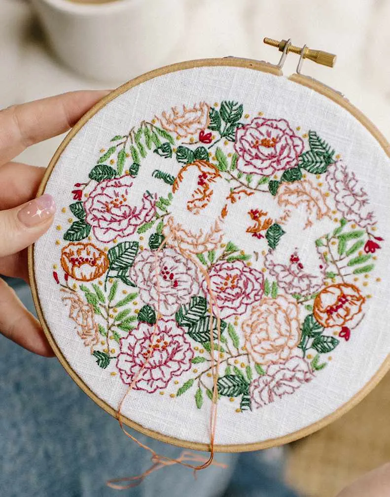 Flowery F*** Embroidery Kit, Pixels & Purls