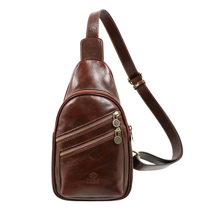 Full Grain Italian Leather Cross Body Bag - Catch-22