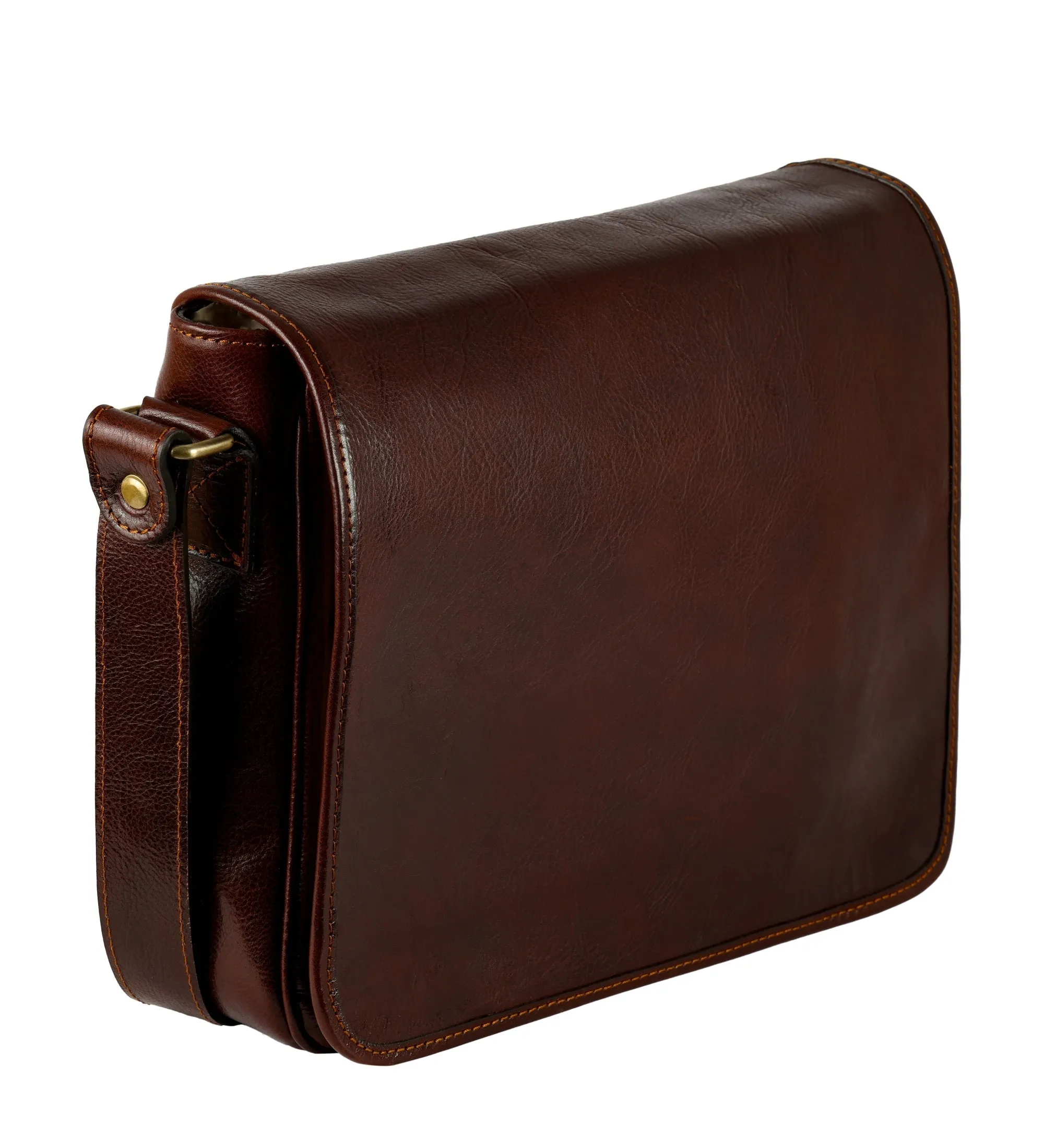 Full Grain Italian Leather Messenger Bag – The Stranger