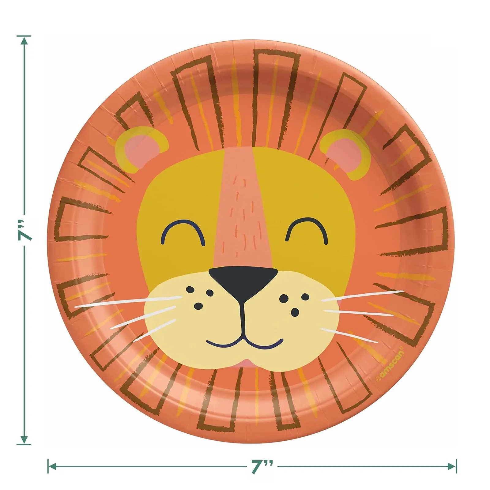 Get Wild Jungle Animals Safari Lion Paper Dessert Plates, Napkins, Table Cover, and Letter Banner Set (Serves 16)