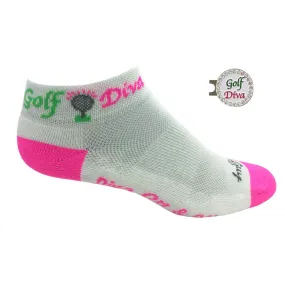 Golf Diva Women's Golf Sock With Ball Marker