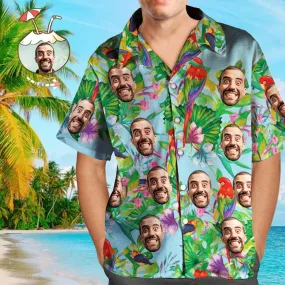 Hawaiian Shirt Gifts for Husband Personalised Face Shirts Men's Beach Wearing