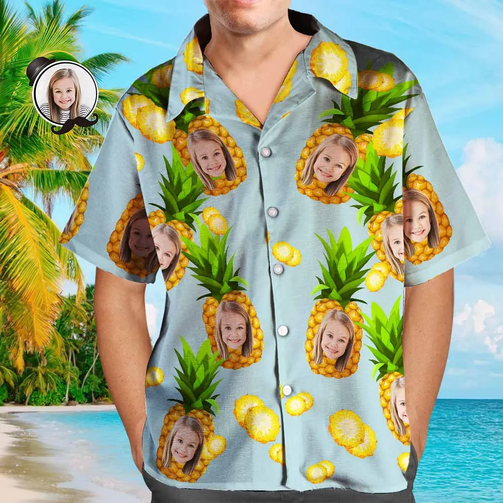 Hawaiian Shirt with Dog on It Pineapple Hawaiian Shirt with Face Custom Tropical Shirts