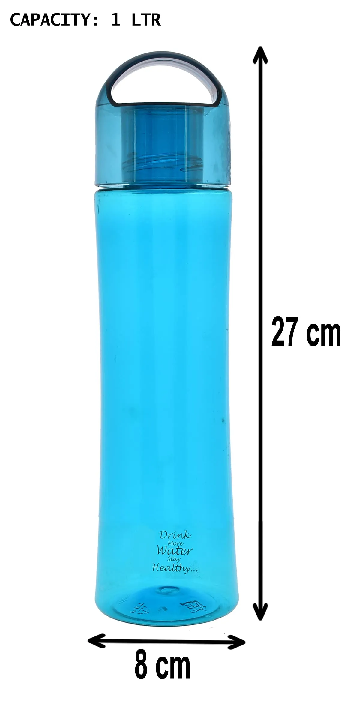 Heart Home Plastic Water Bottle- 1 Litre, Pack of 3 (Blue)