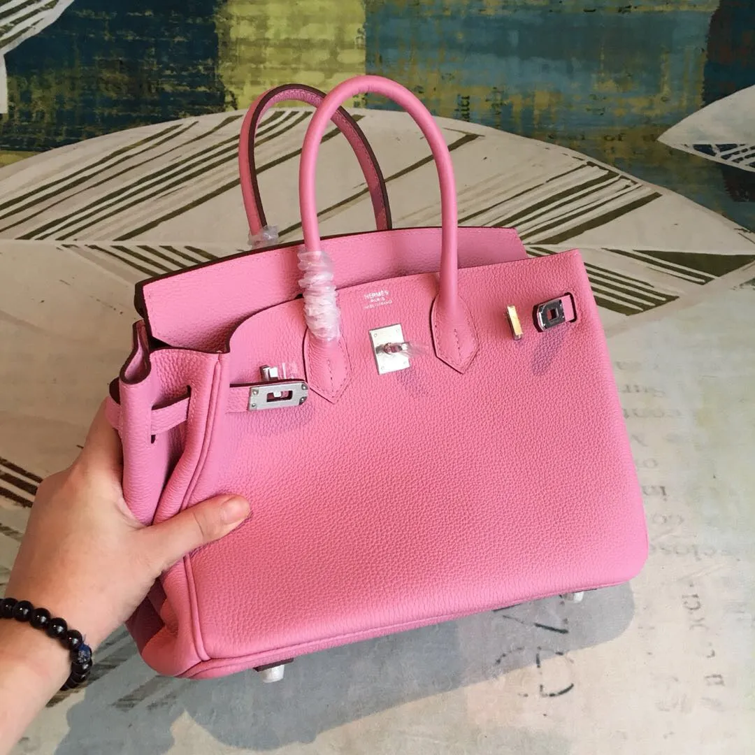 HM Birkin Pink For Women Silver-Toned Hardware 11in/30cm