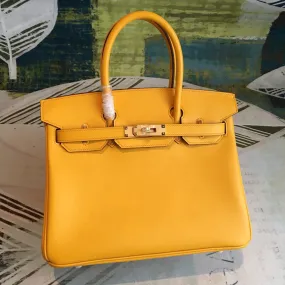 HM Birkin Yellow For Women Gold Toned Hardware 11in/30cm