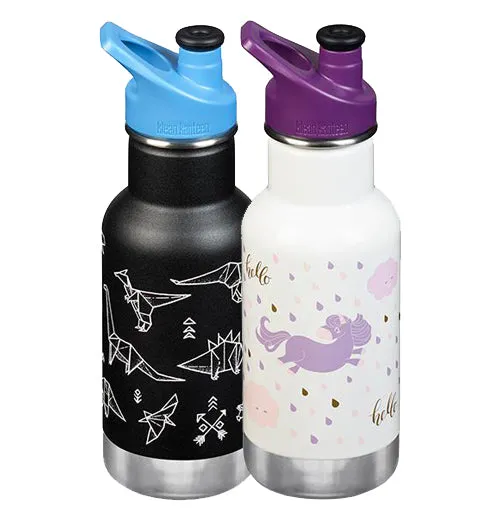 Insulated Water Bottle with Sport Cap, "Kid Classic" 12 Ounce