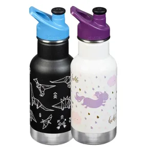 Insulated Water Bottle with Sport Cap, "Kid Classic" 12 Ounce