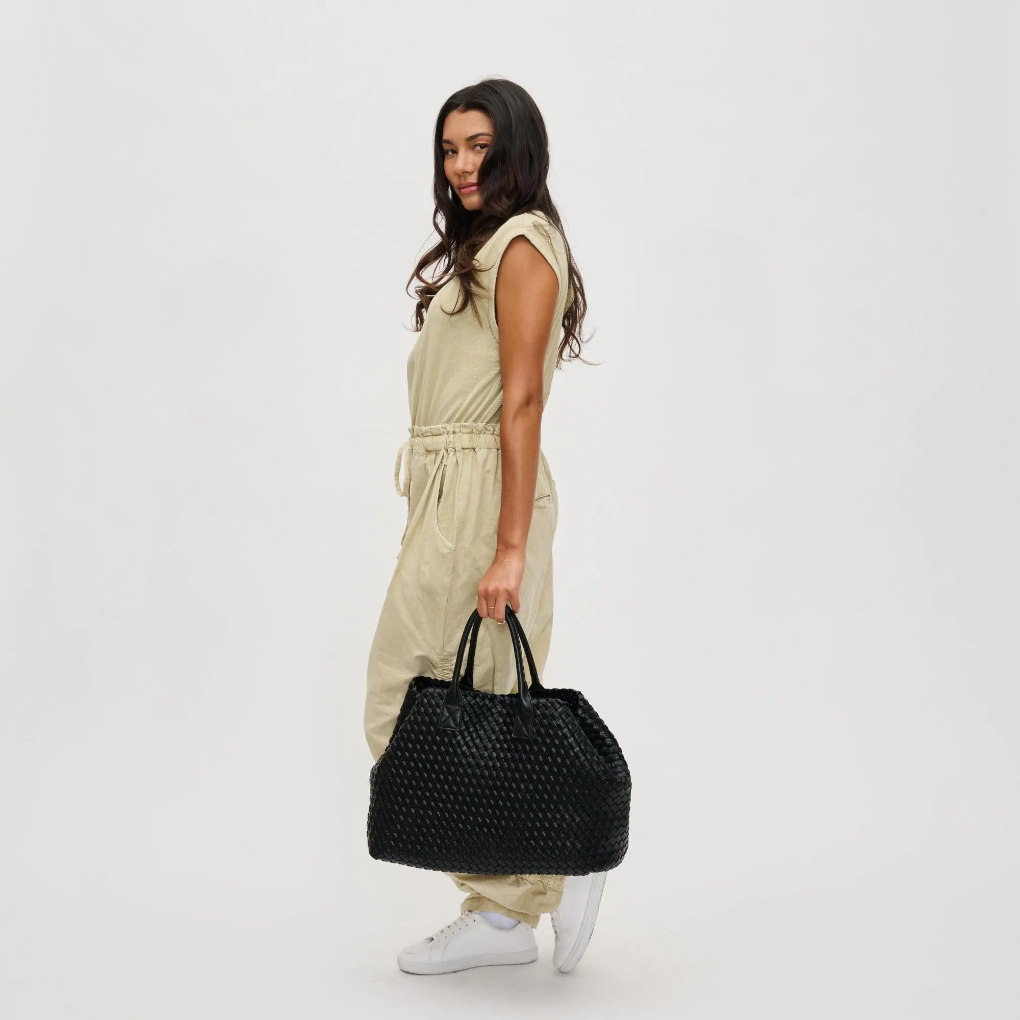 Ithaca Woven Intrecciato Vegan Leather Tote Bag