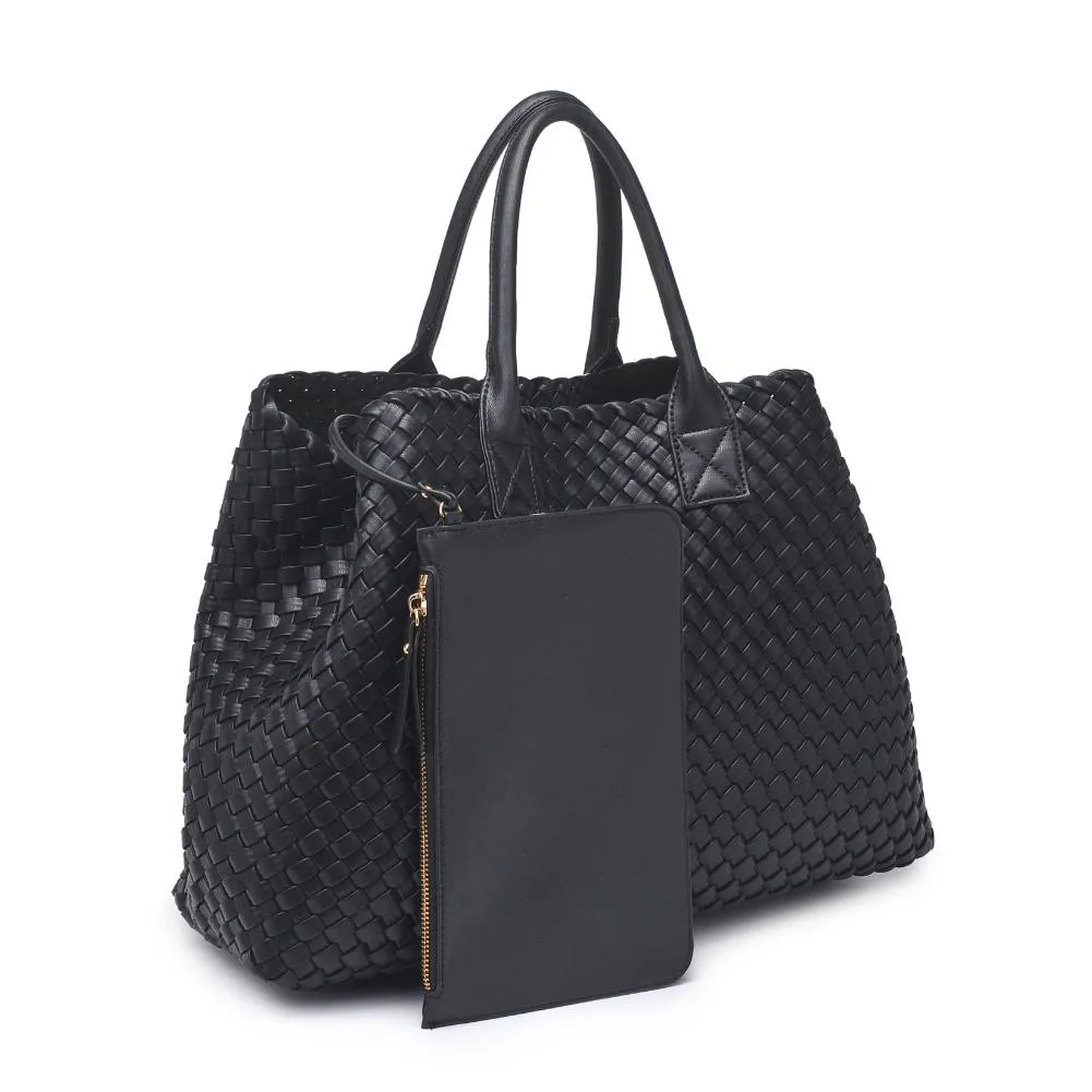 Ithaca Woven Intrecciato Vegan Leather Tote Bag