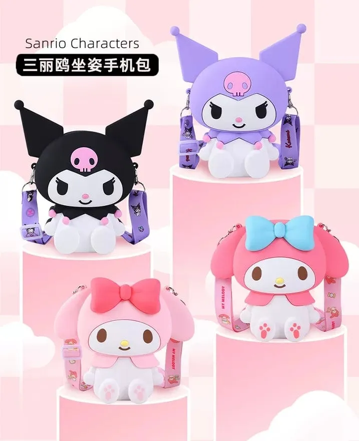 Japan Sanrio Silicone 3D Sit Pose Shoulder Bag | My Melody Kuromi -  Kawaii Bag Birthday Girlfriend Children Gift