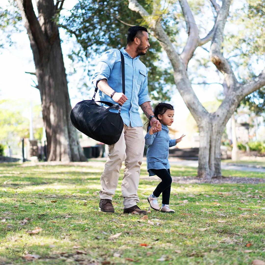 Kingston Duffle Bag Nappy Bag - Black Nylon