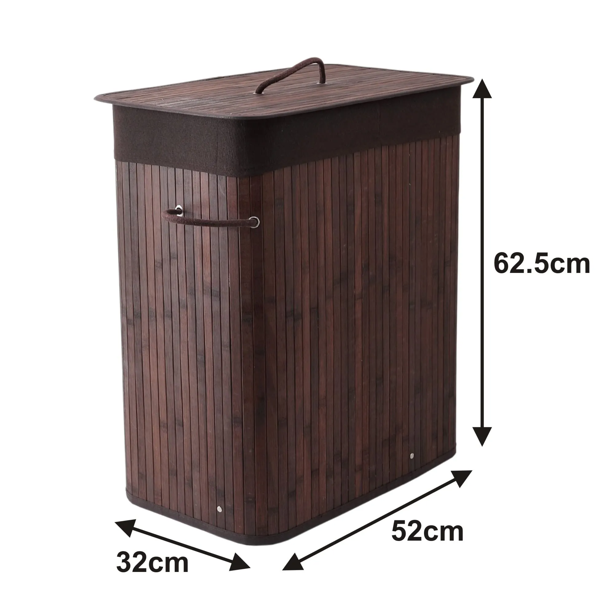 Kuber Industries Laundry Basket | Bamboo Laundry Basket With Lid | Cloth Hamper Basket for Bathroom | Laundry Basket for Toys | Storage Basket | Pack of 5 | Dark Brown